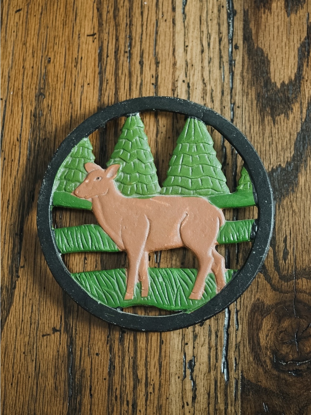 Vintage Cast Iron Deer Trivet